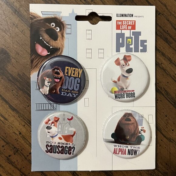 The Secret Life Of Pets Button. Lot Of 5 Collections. 20 Pins Total. Universal - Picture 3 of 7